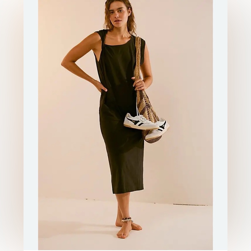 FREE PEOPLE BEACH Drew twisted strap athleisure casual woman tee dress NWOT S